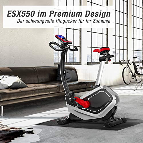 Sportstech ESX550 Premium Design 2020 Ergometer | Deutsche Qualitätsmarke | Video Events & Multiplayer APP | Magnetbremse + 21kg Schwungmasse Pulsgurt Ready| Fitness-Bike Heimtrainer extra leise - 2