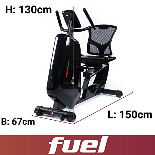 Fuel Fitness LE500 Liegeergometer, Fahrradtrainer mit Rückenlehne für zuhause, Nutzergewicht bis 130kg, 7kg-Schwungrad, 15 Trainingsprogramme, KINOMAP-kompatibel - 4