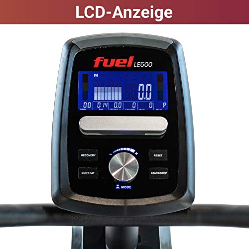 Fuel Fitness LE500 Liegeergometer, Fahrradtrainer mit Rückenlehne für zuhause, Nutzergewicht bis 130kg, 7kg-Schwungrad, 15 Trainingsprogramme, KINOMAP-kompatibel - 6