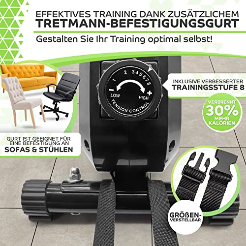 Neu Tretmann Pedaltrainer Set -extra Leise & gelenkschonend - ink. Befestigungsband -DEKRA Geprüft- Beintrainer für Senioren Heimtrainer Mini Bike - 3