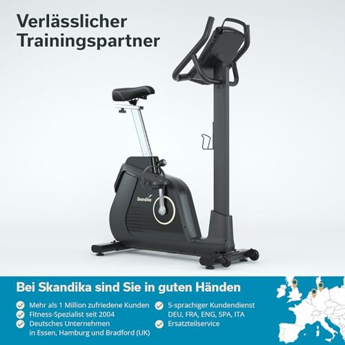 Skandika Ergometer Cykling P14 | Heimtrainer mit Touchscreen, Multimedia Android Computer, bis 150 kg, bis 205 cm, Lautsprecher, Bluetooth, App-Verbindung, Kinomap | Fitnessbike für Zuhause - 7