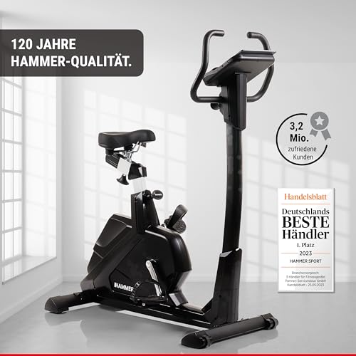 HAMMER Ergometer Varon XTR II, Fitnessbike, Heimtrainer für Zuhause mit tiefem Einstieg, XL-Display, 16 Trainingsprogramme, Bluetooth Anbindung, kompatibel mit Kinomap & Zwift - 5