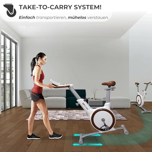 Heimtrainer & Ergometer AsVIVA H12 | Flüsterleises Fitnessbike | 32 elektronische Widerstandsstufen | Kinomap & Zwift kompatibel | Lenker & Sattel verstellbar | Handy- & Tabletanbindung | Quick-START - 9