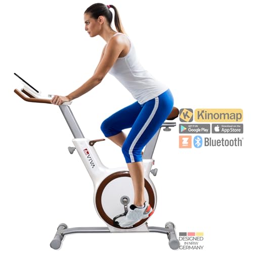 Heimtrainer & Ergometer AsVIVA H12 | Flüsterleises Fitnessbike | 32 elektronische Widerstandsstufen | Kinomap & Zwift kompatibel | Lenker & Sattel verstellbar | Handy- & Tabletanbindung | Quick-START - 2