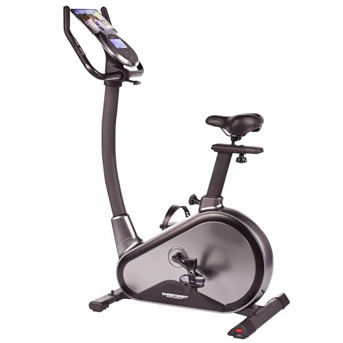 Christopeit Sport Ergometer EM 8000 - Induktionsbremssystem, 32-stufiger Widerstand, 21 Programme, Pulsmessung, LCD, Bluetooth - 5