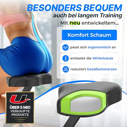 Ultrasport F-Bike Pro Heimtrainer Fahrrad Klappbar, Hometrainer Fahrrad Klappbar mit Komfort-Sattel, Ergometer, Fitnessbikes, Trimmrad Klappbar, Rot-Schwarz - 2