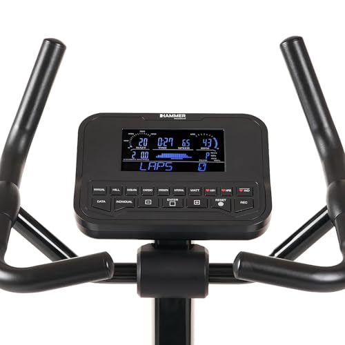 HAMMER Ergometer Presidio – leiser Heimtrainer für Zuhause mit tiefem Einstieg, App Kompatibel mit Kinomap & Zwift, 10 kg Schwungmasse, 16 Programme, Hometrainer Fahrrad bis 180 kg - 2