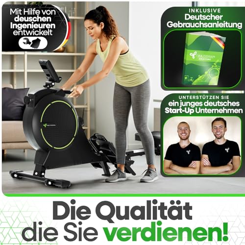 NEU Tretmann Rudergerät für Zuhause Set - extra leise- [Wirbelstrombremse2.0] bis 150KG Zertifiziert | patentiert ErgoKonzept | Rudergerät Magnet Rudermaschine Rudergeräte Ruder Fitnessgeräte - 7