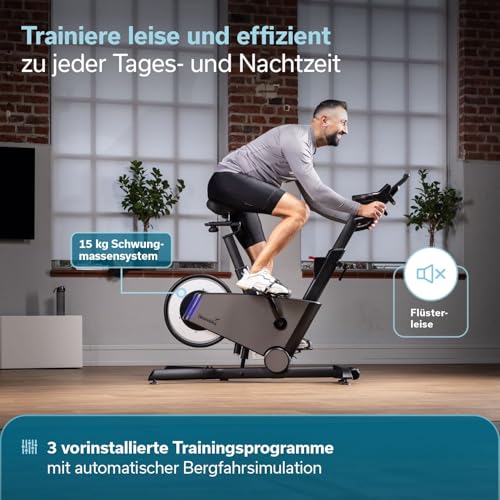 Skandika Spinning Bike Indoor Kliva 800-S | Heimtrainer Fahrrad SMART mit LED, Steigung in 16 Stufen, Magnetbremse mit 32 Stufen, 3 Programme, Bluetooth Kinomap App kompatibel, bis 150 kg, Speedbike - 8