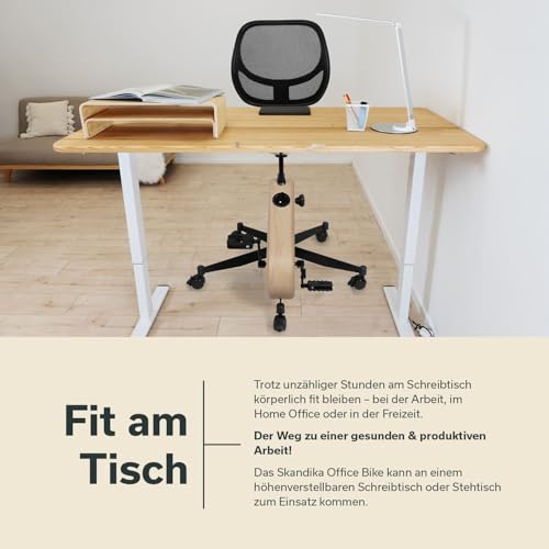 Skandika Office Bike | Deskbike für Home Office, Kinomap App kompatibel, Fahrradstuhl bis 150 kg, 8 Widerstandsstufen | Heimtrainer, Schreibtisch Fahrrad für Zuhause Bürotisch, Fahrradschreibtisch - 2