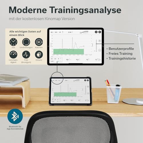 Skandika Office Bike | Deskbike für Home Office, Kinomap App kompatibel, Fahrradstuhl bis 150 kg, 8 Widerstandsstufen | Heimtrainer, Schreibtisch Fahrrad für Zuhause Bürotisch, Fahrradschreibtisch - 6