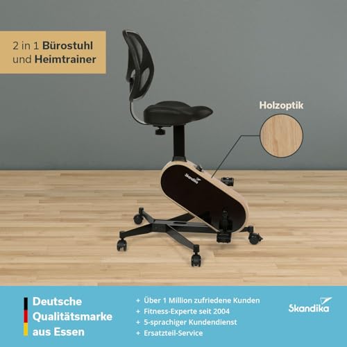 Skandika Office Bike | Deskbike für Home Office, Kinomap App kompatibel, Fahrradstuhl bis 150 kg, 8 Widerstandsstufen | Heimtrainer, Schreibtisch Fahrrad für Zuhause Bürotisch, Fahrradschreibtisch - 7