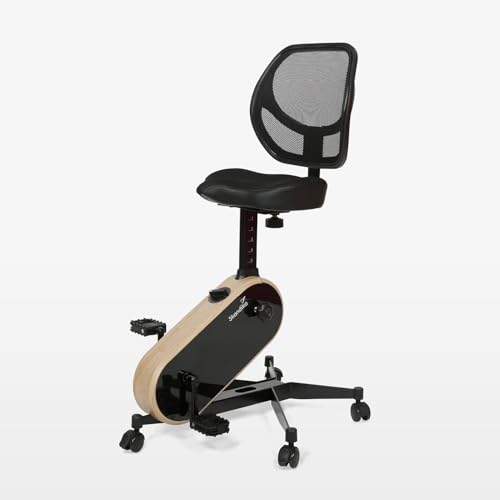 Skandika Office Bike | Deskbike für Home Office, Kinomap App kompatibel, Fahrradstuhl bis 150 kg, 8 Widerstandsstufen | Heimtrainer, Schreibtisch Fahrrad für Zuhause Bürotisch, Fahrradschreibtisch - 8