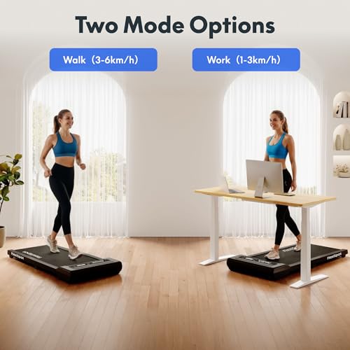 FlexiSpot Laufband Walking Pad für zuhause und Büro bis 120kg, Geräuscharme Laufbänder 1-6km/h, 4 in 1 Tragbares Laufband mit Fernbedienung und LED Display - 4