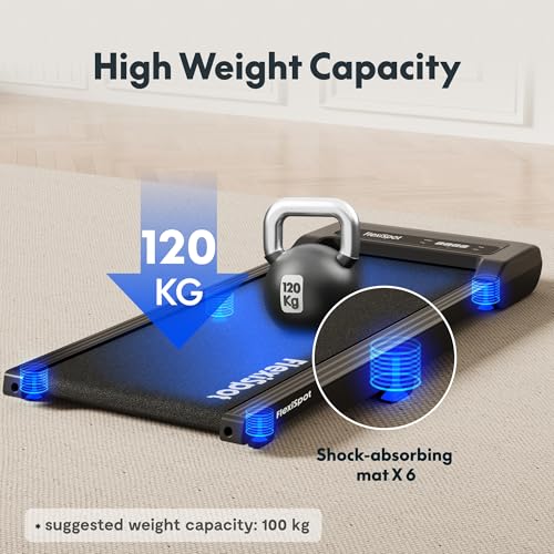 FlexiSpot Laufband Walking Pad für zuhause und Büro bis 120kg, Geräuscharme Laufbänder 1-6km/h, 4 in 1 Tragbares Laufband mit Fernbedienung und LED Display - 5