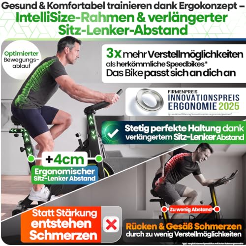 NEU Tretmann Heimtrainer Fahrrad 200 kg belastbar + APP - extra bequem - 4