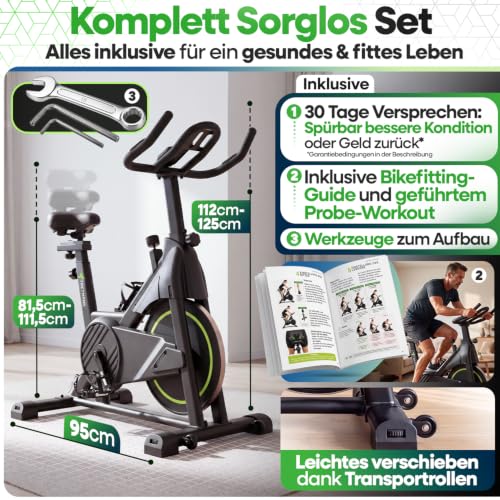 NEU Tretmann Heimtrainer Fahrrad 200 kg belastbar + APP - extra bequem - 7