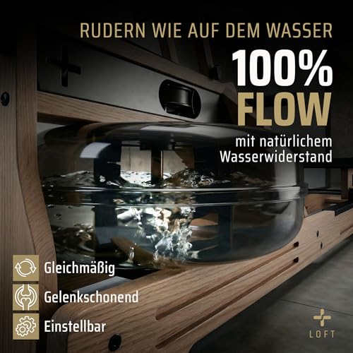 SportPlus Rudergerät für Zuhause Wasser - Wasserrudergerät Designed in Germany - Rudergerät Wasser klappbar Robustes Eichenholz - Premium Rudermaschine Holz bis 150 kg & 200 cm - 3
