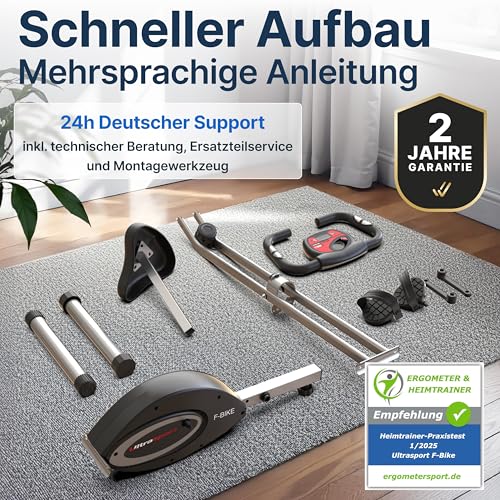 Ultrasport F-Bike, Heimtrainer, faltbares Fitnessfahrrad - 10