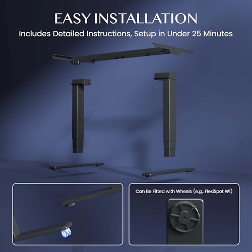 FLEXISPOT E5B  Elektrisch Höhenverstellbares Tischgestell, 3-Fach-Teleskop - 10