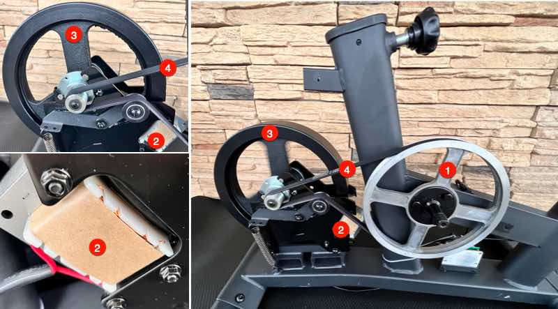 Die Technik des Christopeit EM 8000 Ergometers. Das Bild zeigt das Innenleben des Christopeit EM 8000.